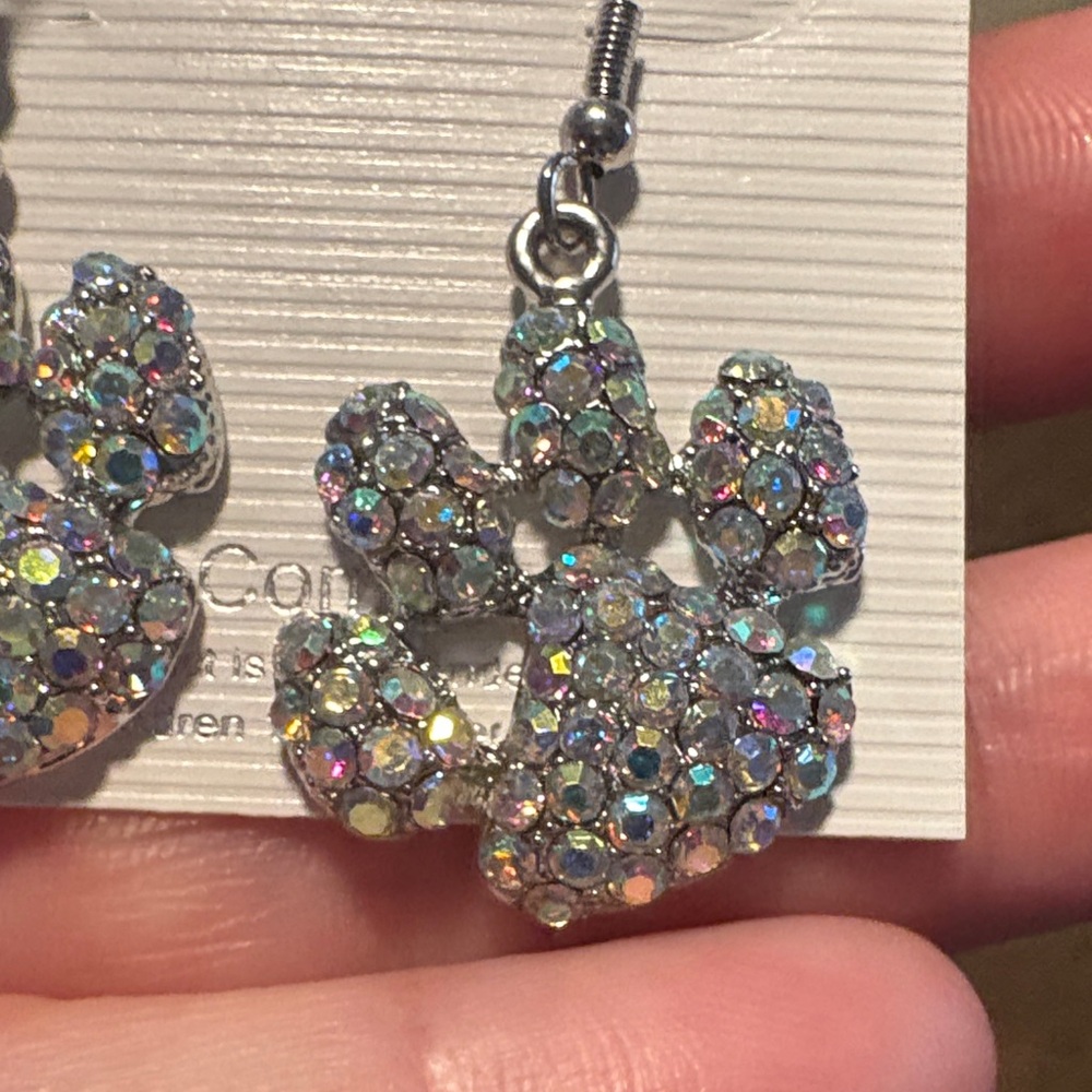 Silver Paw Print Earrings